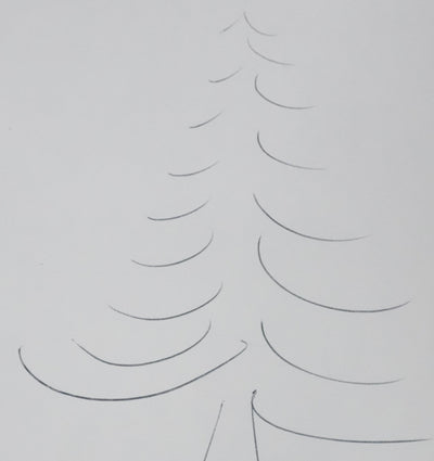 Michel GIRAUD : Arbre silencieux, Autographe et dessin original signé