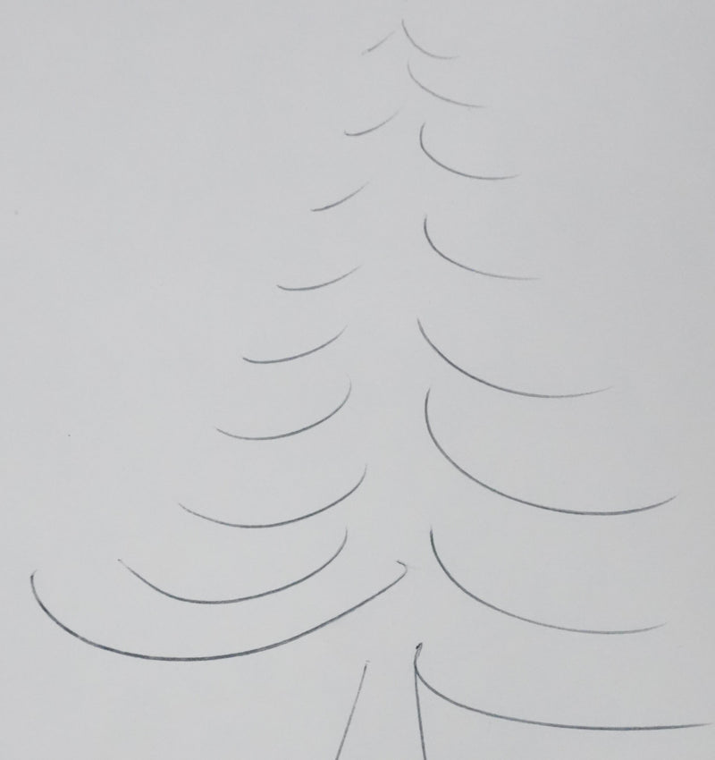 Michel GIRAUD : Arbre silencieux, Autographe et dessin original signé