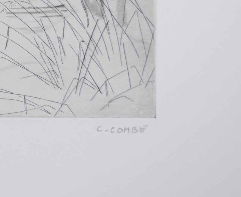 Camille COMBE : Le chalet, Gravure originale signée