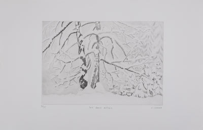 Camille COMBE : Les deux arbres, Gravure originale signée