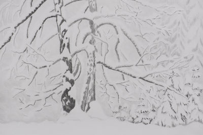Camille COMBE : Les deux arbres, Gravure originale signée