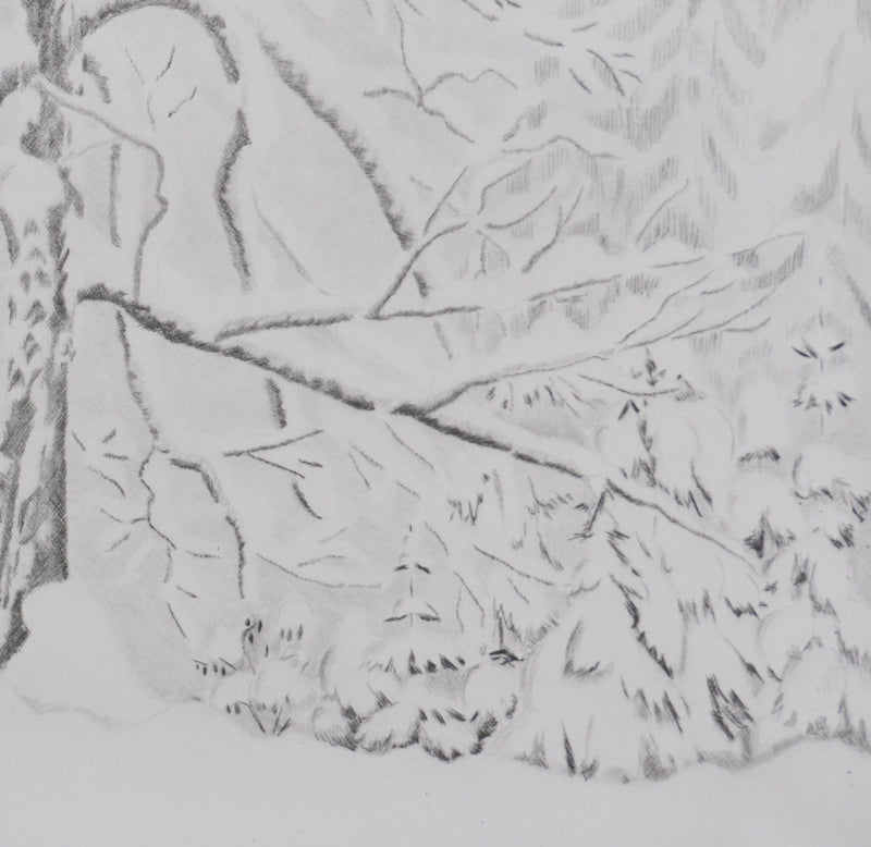 Camille COMBE : Les deux arbres, Gravure originale signée