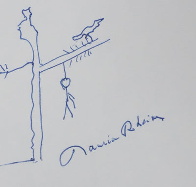 Maurice RHEIMS : Arbre mort, Autographe et dessin original signé
