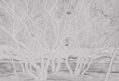 Camille COMBE : A travers les branches, Gravure originale signée