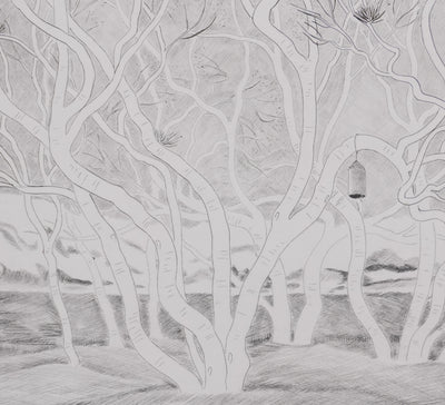 Camille COMBE : A travers les branches, Gravure originale signée