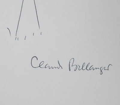 Claude BELLANGER : Arbre aux branches rondes, Autographe et dessin original signé