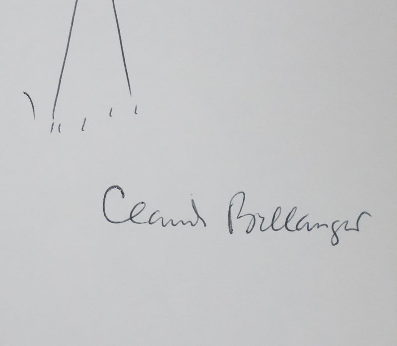 Claude BELLANGER : Arbre aux branches rondes, Autographe et dessin original signé