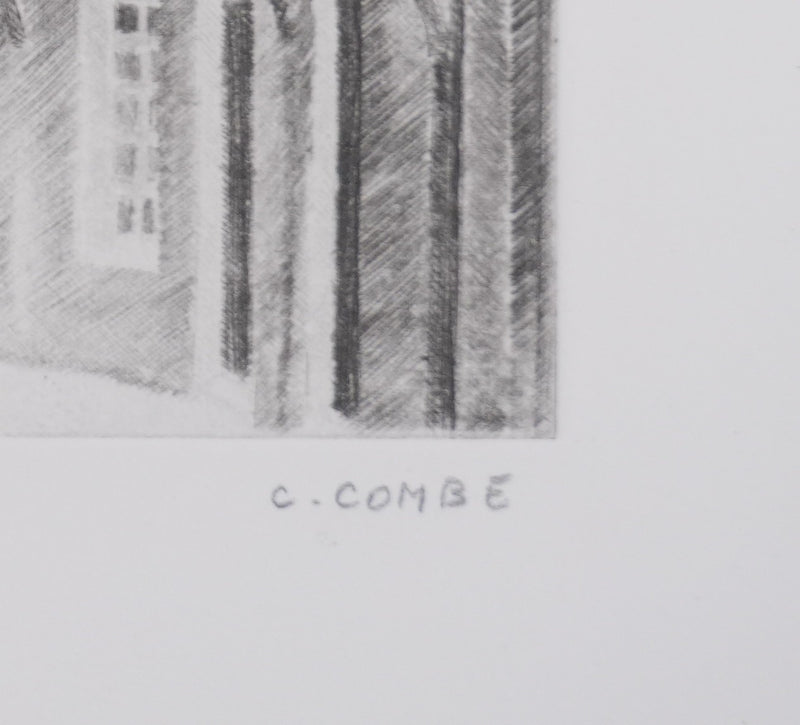 Camille COMBE : Sur le chemin de la cathédrale, Gravure originale signée