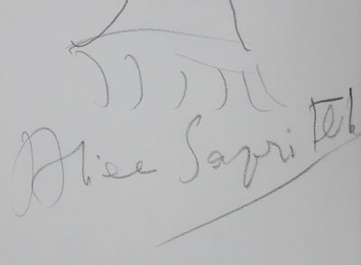 Alice SAPRICHT : Arbre rond, Autographe et dessin original signé
