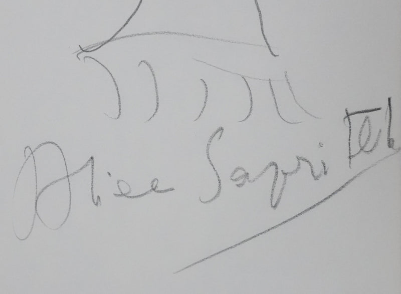Alice SAPRICHT : Arbre rond, Autographe et dessin original signé