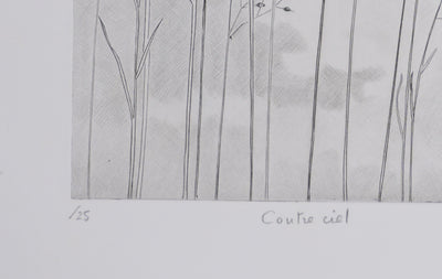 Camille COMBE : Contre ciel, Gravure originale signée