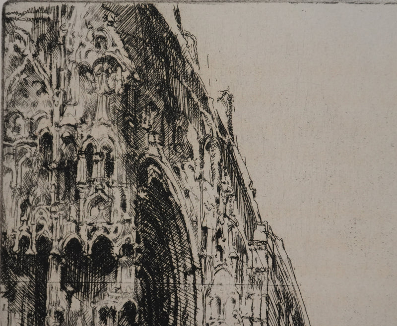 Auguste BROUET : Rue de la Cathédrale de Rouen, Gravure originale