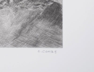 Camille COMBE : L'Hekla en éruption, Gravure originale signée