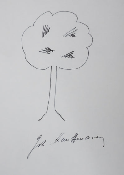 Jean-Roger KAUFFMANN : Le feuillage aux ombres, Autographe et dessin original signé