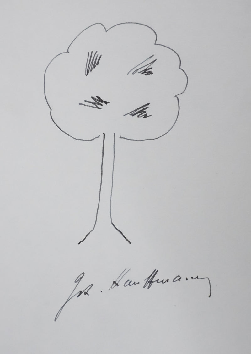 Jean-Roger KAUFFMANN : Le feuillage aux ombres, Autographe et dessin original signé