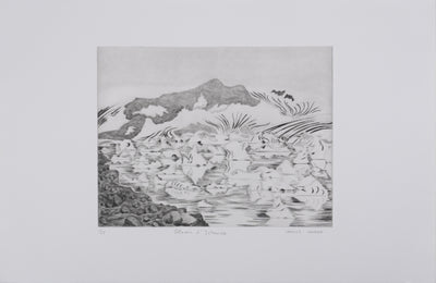Camille COMBE : Glaces d'Islande, Gravure originale signée