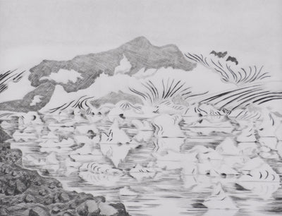 Camille COMBE : Glaces d'Islande, Gravure originale signée