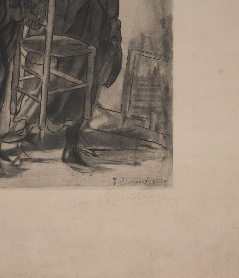 Honoré DAUMIER : Les saltimbanques, Gravure signée