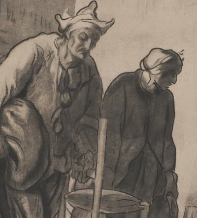 Honoré DAUMIER : Les saltimbanques, Gravure signée