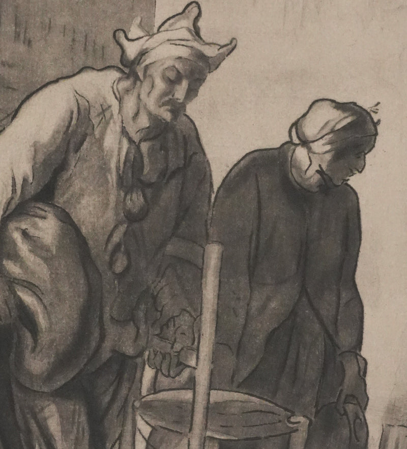 Honoré DAUMIER : Les saltimbanques, Gravure signée