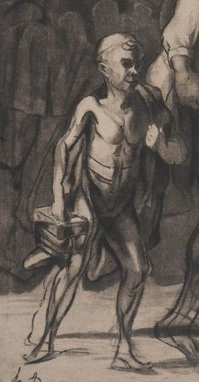 Honoré DAUMIER : Les saltimbanques, Gravure signée