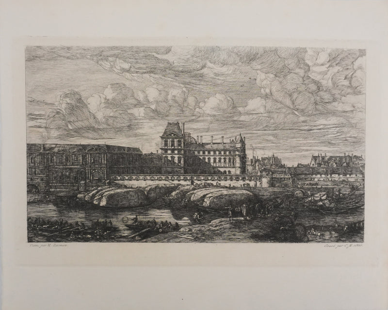 Reinier ZEEMAN : Vue sur le Louvre, Gravure