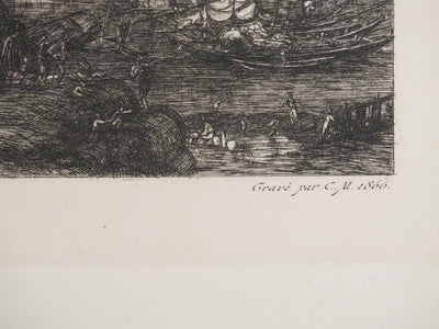 Reinier ZEEMAN : Vue sur le Louvre, Gravure