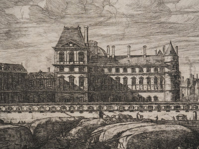 Reinier ZEEMAN : Vue sur le Louvre, Gravure