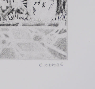 Camille COMBE : L'escalier du cheval marin, Gravure originale signée