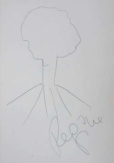 REGINE : L'arbre aux échos, Autographe et dessin original signé