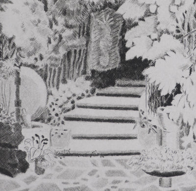 Camille COMBE : L'escalier du cheval marin, Gravure originale signée