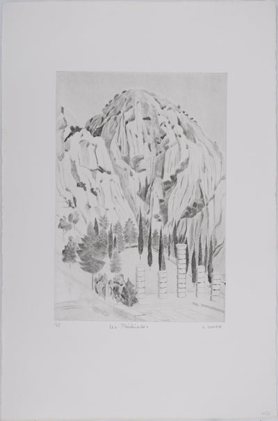 Camille COMBE : Les Phédriades, Gravure originale signée