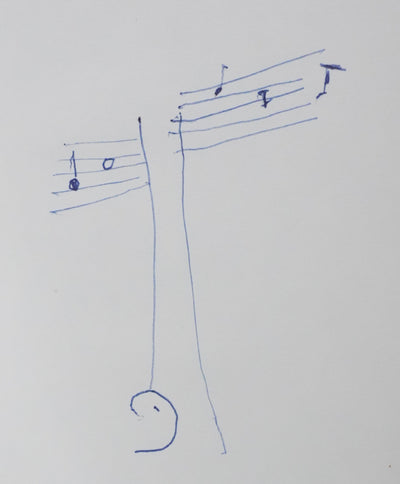 Georges AURIC : L'arbre à musique, Autographe et dessin original signé