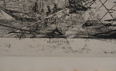 Charles MERYON : Le petit pont, Vue sur Notre Dame, Gravure