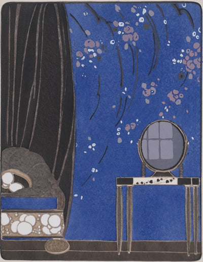 Michel DUFET : La chambre bleue, Gravure originale signée