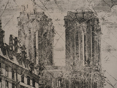 Charles MERYON : Le petit pont, Vue sur Notre Dame, Gravure