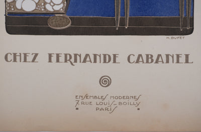 Michel DUFET : La chambre bleue, Gravure originale signée