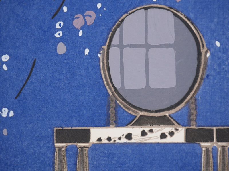 Michel DUFET : La chambre bleue, Gravure originale signée