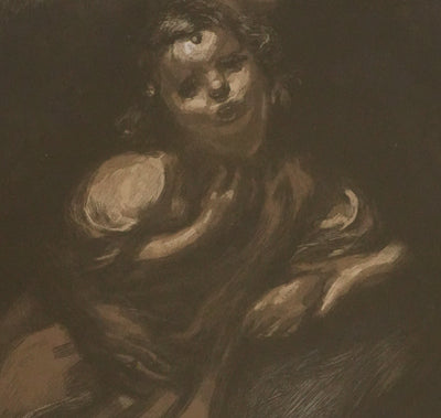 Eugene CARRIERE : Mère et sa petite fille, Lithographie signée