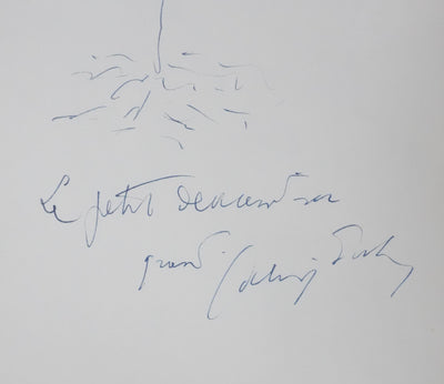 Alain POHER : La petite plantation, Autographe et dessin original signé