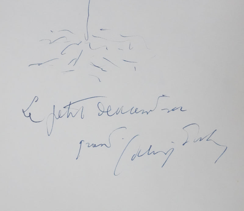 Alain POHER : La petite plantation, Autographe et dessin original signé