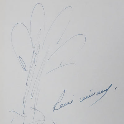 René MINGUET : Esquisse d'un arbre, Autographe et dessin original signé