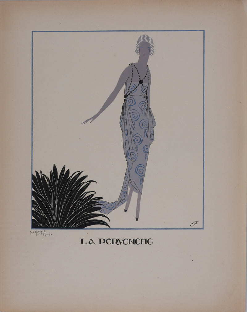 Llano FLORES (dit François CARRERA) : La pervenche, Lithographie originale signée