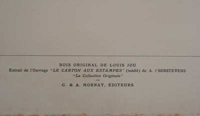 Louis JOU : Le cartons aux estampes, Gravure originale