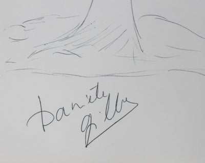 Danièle GILBERT : Le soleil qui éclaire les feuilles, Autographe et dessin original signé