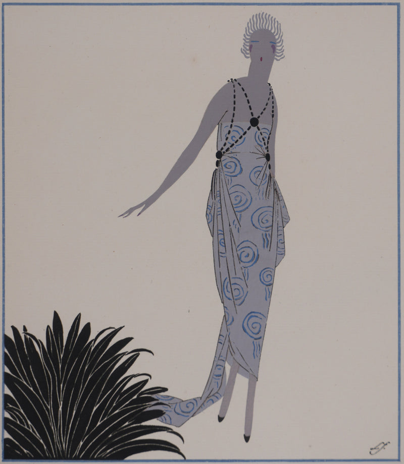 Llano FLORES (dit François CARRERA) : La pervenche, Lithographie originale signée