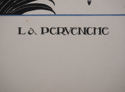 Llano FLORES (dit François CARRERA) : La pervenche, Lithographie originale signée