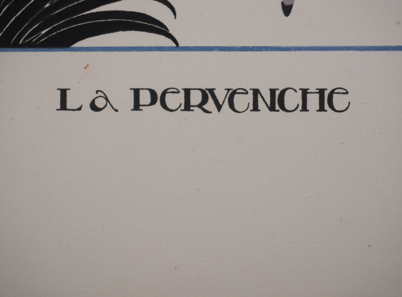 Llano FLORES (dit François CARRERA) : La pervenche, Lithographie originale signée