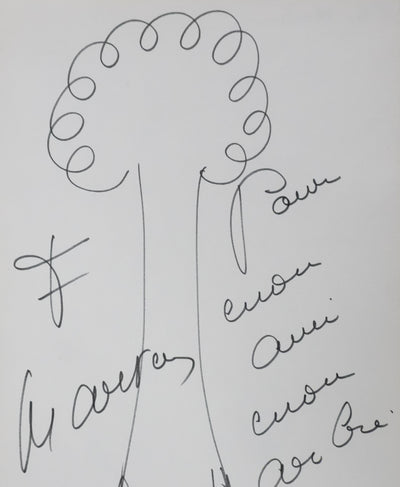 Félix MARTEN : L'arbre aux branches bouclés, Autographe et dessin original signé