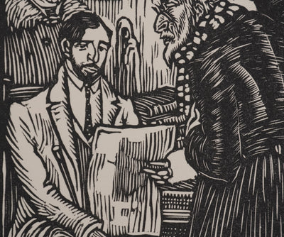 Louis JOU : Le cartons aux estampes, Gravure originale